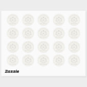 Gray Monogram Floral Crown Crest Order Dank u Ronde Sticker (Vel)