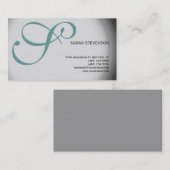 Gray Monogram Professional Visitekaartje (Voorkant / Achterkant)
