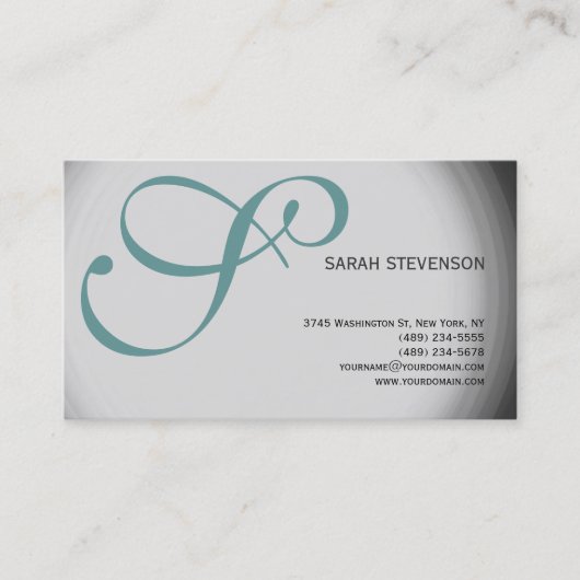 Gray Monogram Professional Visitekaartje (Voorkant)
