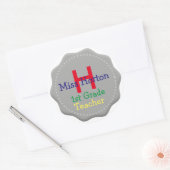Gray Monogram Stickers leraren (Envelop)