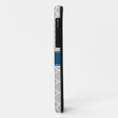 Gray Moroccan Quatrefoil Pattern Blue Monogram Case-Mate iPhone Case (Achterkant/links)