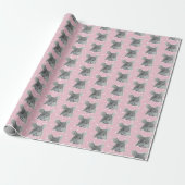 Gray Mouse op Polka Dots Cadeaupapier (Uitgerold)