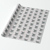 Gray Mouse op Polka Dots Cadeaupapier (Uitgerold)