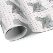 Gray Mouse op Polka Dots Cadeaupapier (Rol Hoek)