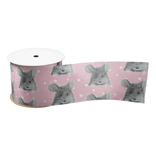 Gray Mouse op Polka Dots Lint (Spoel)