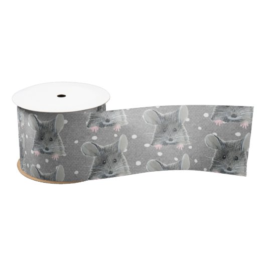 Gray Mouse op Polka Dots Lint (Spoel)