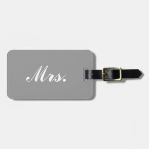 Gray Mr. en Mrs. bagagelabel voor haar