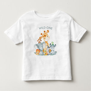Gray Munt Waterverf Cute Safari Oerwouden Kinder Shirts