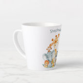 Gray Munt Waterverf Cute Safari Oerwouden Latte Mok (Linkerhoek)