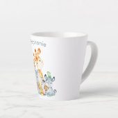 Gray Munt Waterverf Cute Safari Oerwouden Latte Mok (Rechterhoek)