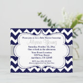 Gray Navy Chevron Kaart (Staand voorkant)