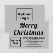 Gray | Noël | Business | Petite carte plate (Devant / Derrière)
