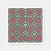 Gray Nordic Snowflake Winter Pattern Rustic Servet (Voorkant)