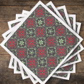 Gray Nordic Snowflake Winter Pattern Rustic Servet