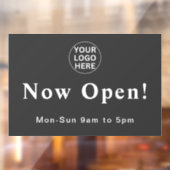 Gray Nu Open l Openingstijden  Openingslogo Raamsticker (Vel 2)