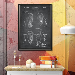 Gray   Octrooi op gloeilampen Poster