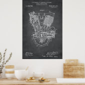 Gray | Octrooi voor verbrandingsmotoren Poster (Keuken)