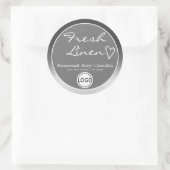Gray Ombre Circle Logo Modèle Soy Candle Étiquette (Sac)