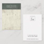  GRAY OUDE NEWSPAPER STUD EARING DISPLAY VISITEKAARTJE (Voorkant / Achterkant)