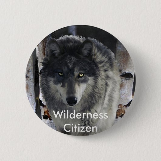 GRAY PACK WOLF Collectie Ronde Button 5,7 Cm (Voorkant)