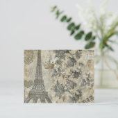 Gray Parisian Collage Briefkaart (Staand voorkant)