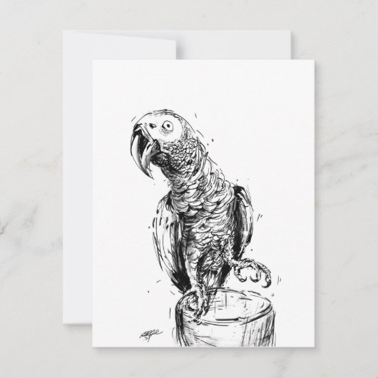 Gray Parrot Bedankkaart (Voorkant)