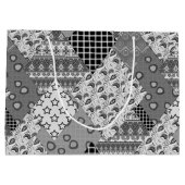 Gray Patchwork Patchwork Patroon Groot Cadeauzakje (Achterkant)