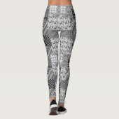 Gray Patchwork Patchwork Patroon Leggings (Achterkant)
