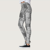 Gray Patchwork Patchwork Patroon Leggings (Links)