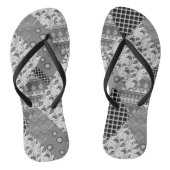 Gray Patchwork Patchwork Patroon Teenslippers (Voetbed)