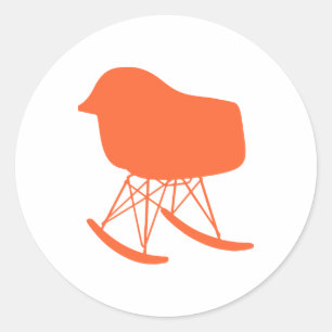 Gray Patroonstoel voor midden-eeuwen Silhouette Ronde Sticker