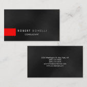 Gray Pattern Red Stripe Consultant Visitekaartje (Voorkant / Achterkant)