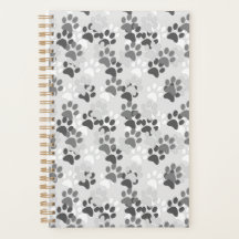 Gray Paw Print Planner