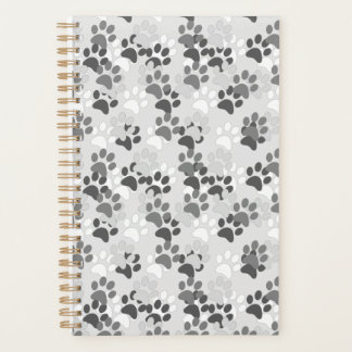 Gray Paw Print Planner