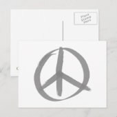 Gray Peace Sign Briefkaart (Voorkant / Achterkant)