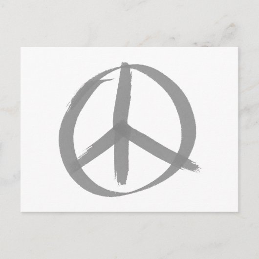 Gray Peace Sign Briefkaart (Voorkant)