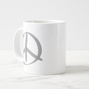 Gray Peace Sign Jumbo Beker