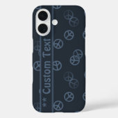 Gray Peace Sign Patroon met aangepaste tekst Case-Mate iPhone Case (Achterkant)
