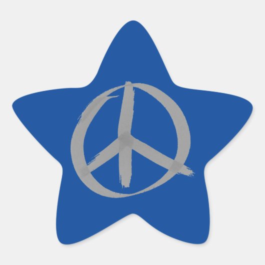 Gray Peace Sign Star Sticker (Voorkant)