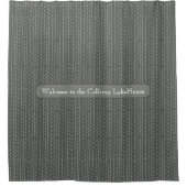 Gray Personalized Rustic Herringbone Pattern Douchegordijn (Voorkant)