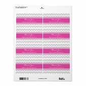 Gray Pink Chevron Wedding Labels (Full Sheet)