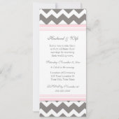 Gray Pink Chevron Wedding Vow Renewal Uitnodiging (Achterkant)