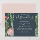 GRAY PINK FLORAL DESERT CACTI POST WEDDING BRUCH KAART (Voorkant / Achterkant)