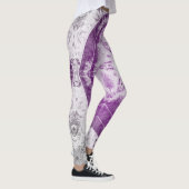 Gray Pink Fractal Art Leggings (Droite)
