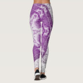 Gray Pink Fractal Art Leggings (Dos)