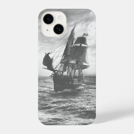 Gray Pirate Sailing Ship Zee iPhone Hoesje (Achterkant)