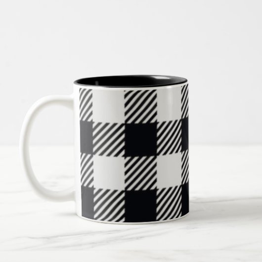 Gray Plaid | Checkers-Mok Tweekleurige Koffiemok (Links)