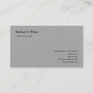 Gray Plain Minimalist Professional Visitekaartje