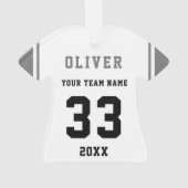 Gray Player Name Number Team Sports Kinder Keepomw Ornament (achterkant)