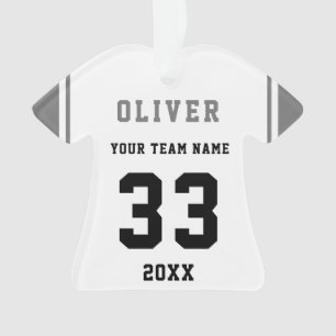 Gray Player Name Number Team Sports Kinder Keepomw Ornament